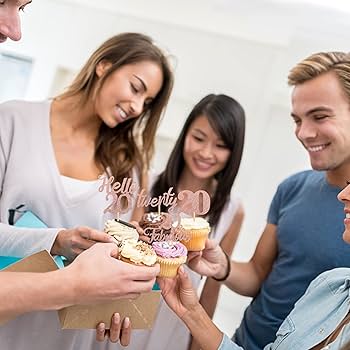Amazon.co.jp: 20歳の誕生日カップケーキトッパー Hello 20