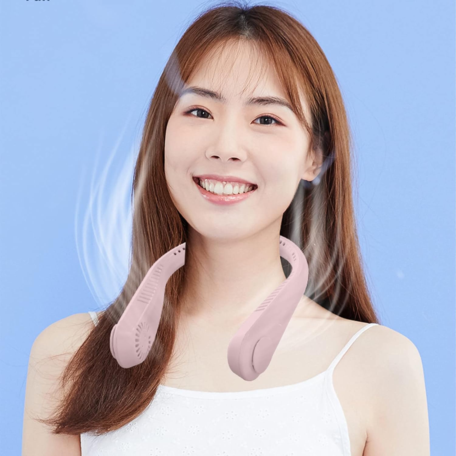 Neck Fan Portable Fan, Bladeless Neck Fans Rechargeable Necklace Fan 3 Speeds