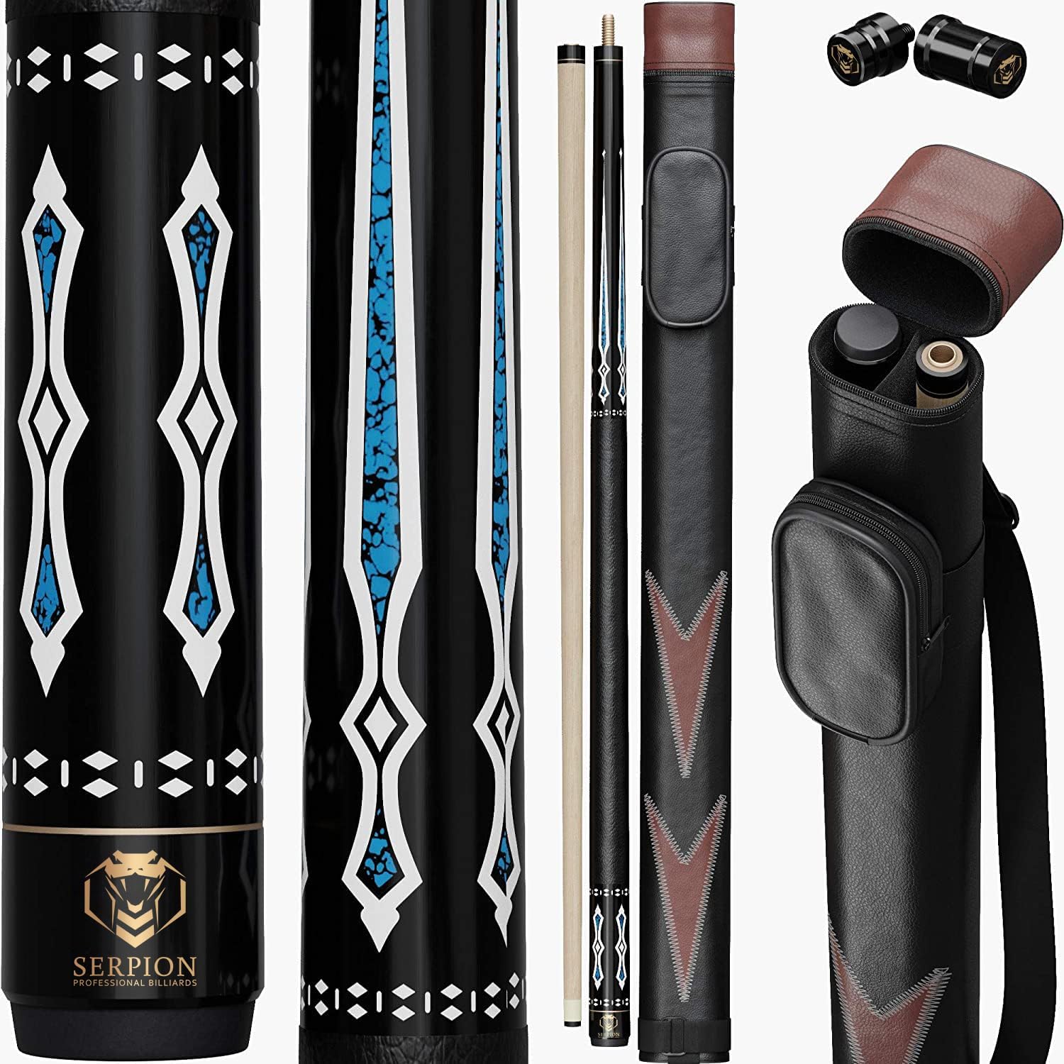 Pool Cue Stick 100% Canadian Maple Wood. Professional Billiard Pool Cue Stick with Hard Case and Joint Protectors