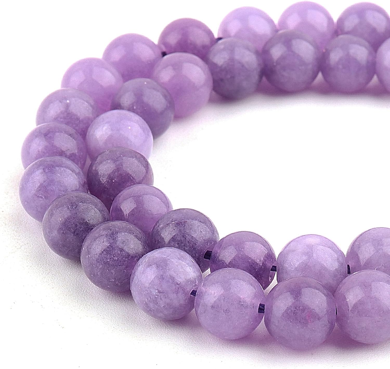 Natural Stone Beads Gemstone Beads for Jewelry Making - Crystal Beads for Bracelets, 8mm Beads Round Loose Beads(44-47pcs, 8mm, Lilac Jasper) - Image 2