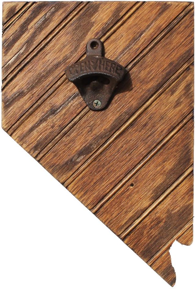 Grace Graffiti Nevada State Bottle Opener with Chestnut Stain