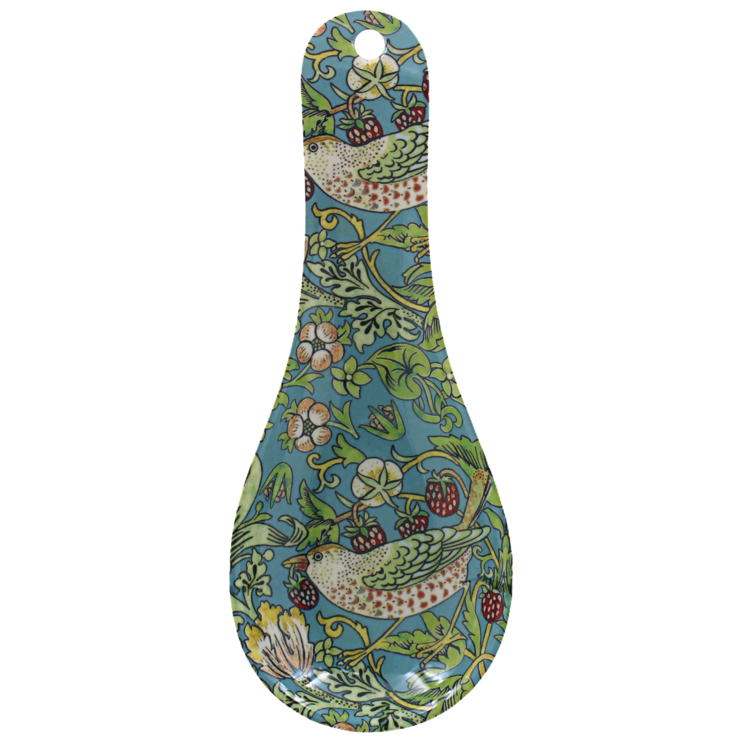  - Spoon Rest Melamine W. Morris Strawberry Thief Utensil Spatula Holder Ladle Rest