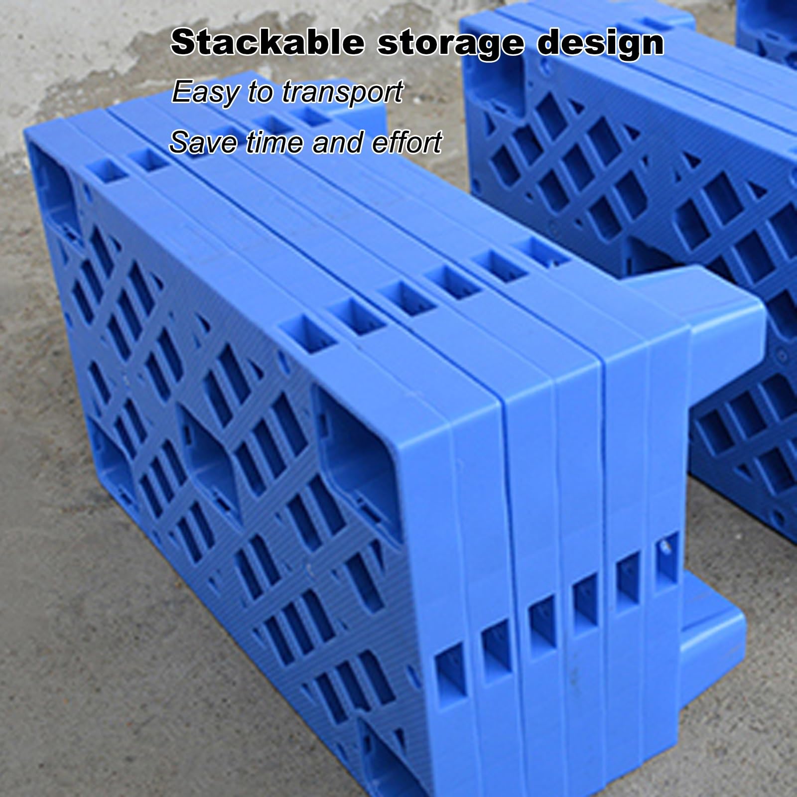 Pallet in Plastica, Pallet da Pavimento Leggero e Impermeabile, Bancale Pellet per Pavimenti Leggeri, Adatti per Garage(Blue,50x50x10cm/20x20x4in)