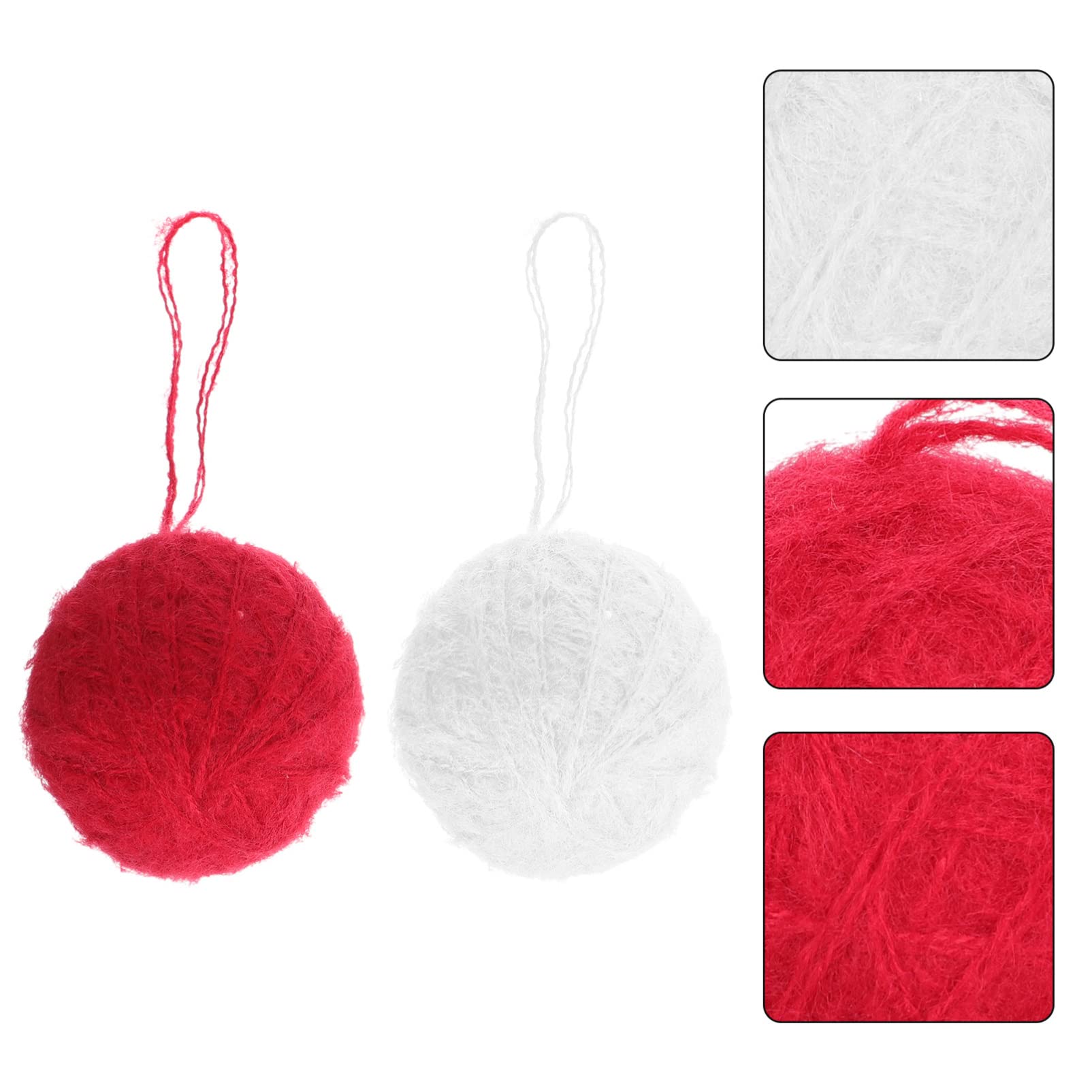 PRETYZOOM 7 Juegos Bola De Estambre Manualidades Navideñas Christmas Tree Christmas Xmas Tree Adornos Luces De Fiesta Adorno De Árbol De Navidad Adorno Colgante Hilo Rojo 10 Uds * 7