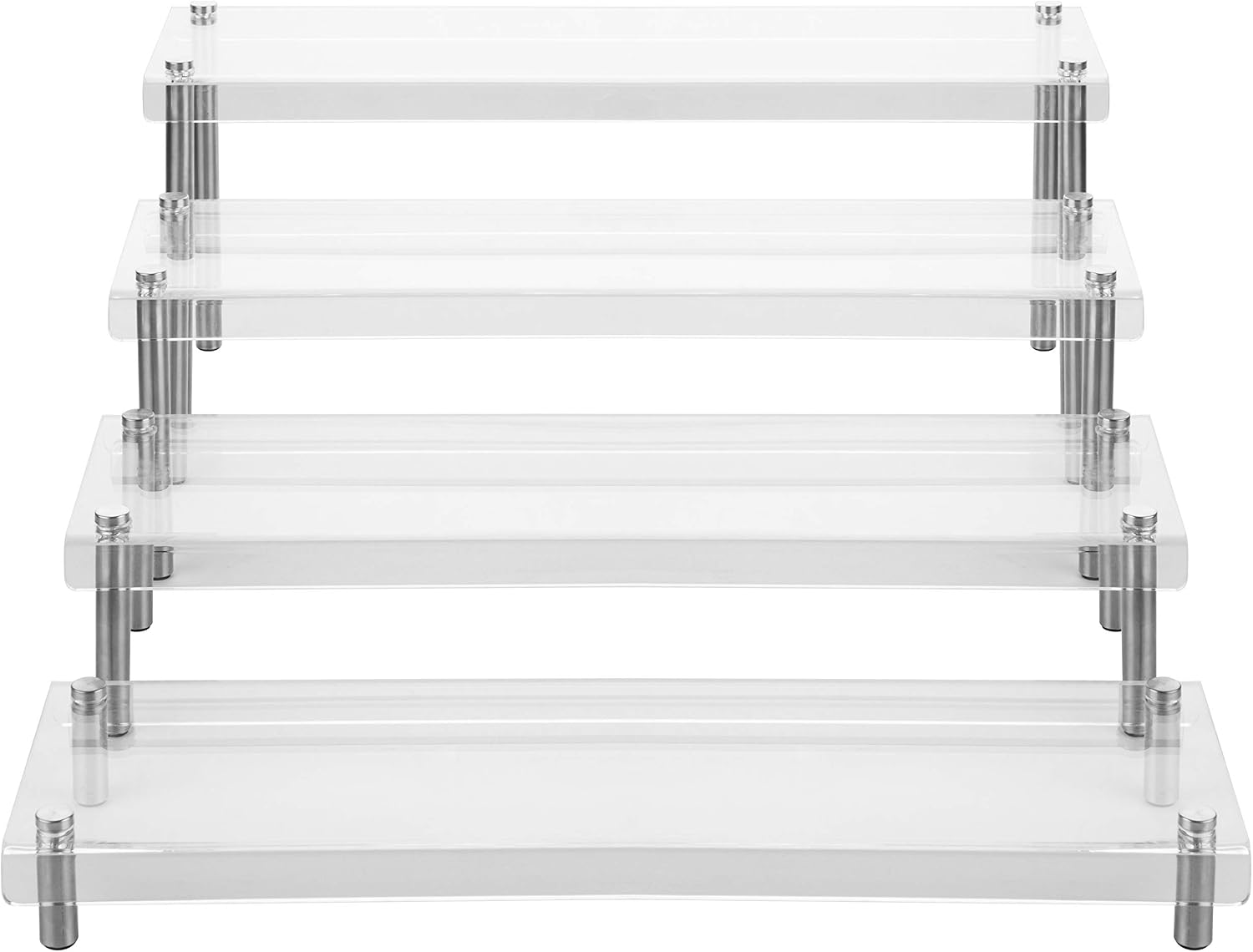 Greatest Product MyGift Clear Acrylic Rectangular Cupcake Stand, Appetizer and Dessert Serving Buffet Stand, 4-Tier Figurine Display Riser Shelves, Set of 4 One-Day Sale: Up to 80% Off MyGift Clear Acrylic Rectangular Cupcake Stand, Appetizer and Dessert Serving Buffet Stand, 4-Tier Figurine Display Riser Shelves, Set of 4
