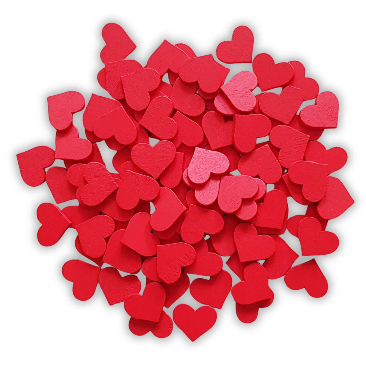 SET 24 CUORI LEGNO D/APPENDERE 4X4 CM -HEART- ROSSO - PuntoUno