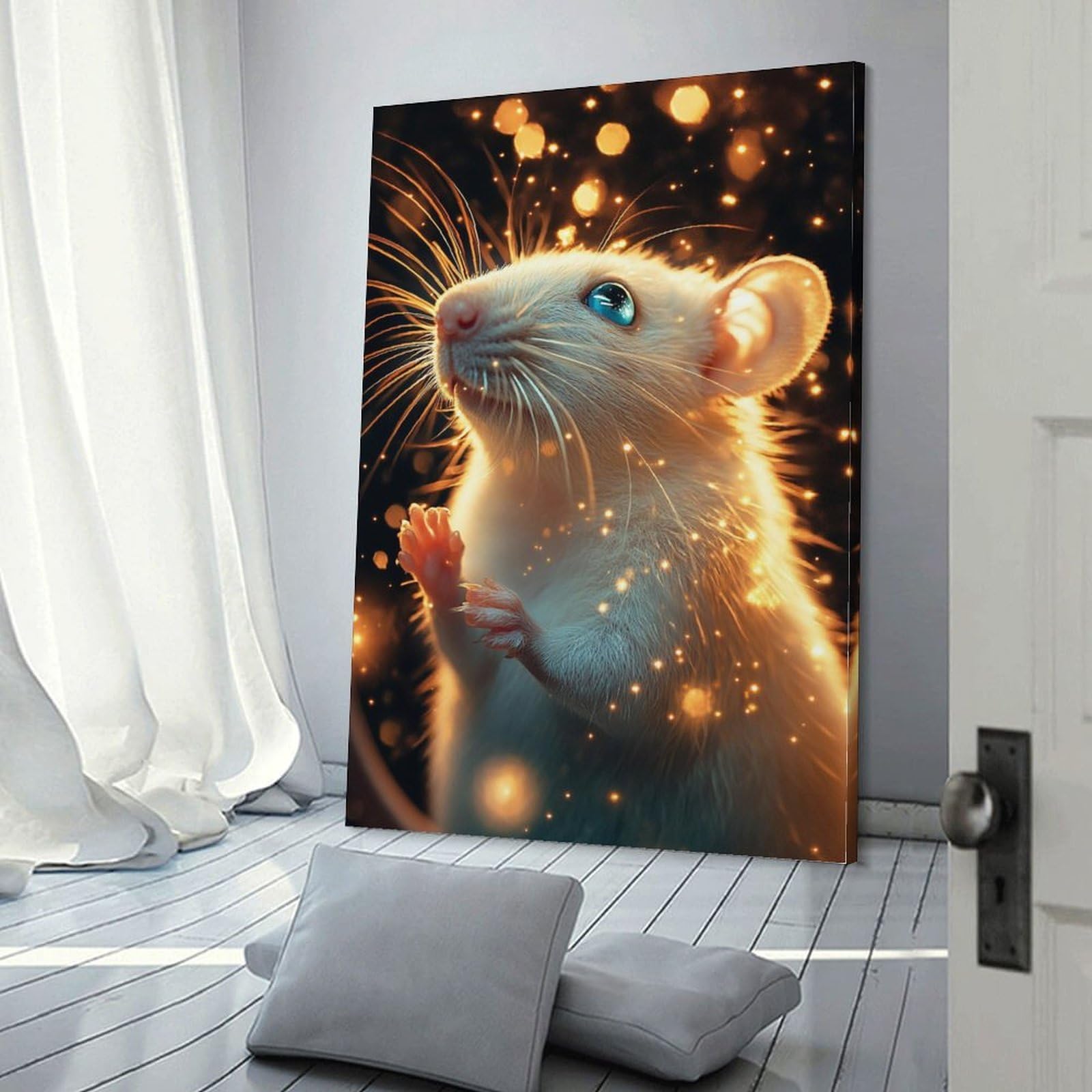 POLIUAWS Verzauberte Ratten-Leuchtbilder für Flur, Wohnzimmer, Kinderzimmer, Mädchen, Jungen, Geburtstagsgeschenk, Wandbilder, 24 x 36 Zoll (60 x 90 cm)