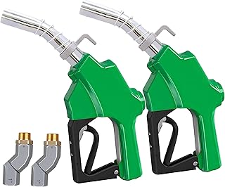 2 Pack Automatic Fuel Nozzle 1 inch NPT with Fuel Hose Swivel & Hook, Max Flow Rate 30 GPM, 19/16" (OD=30mm) Spout Auto Shut-Off Aluminum Diesel Nozzle