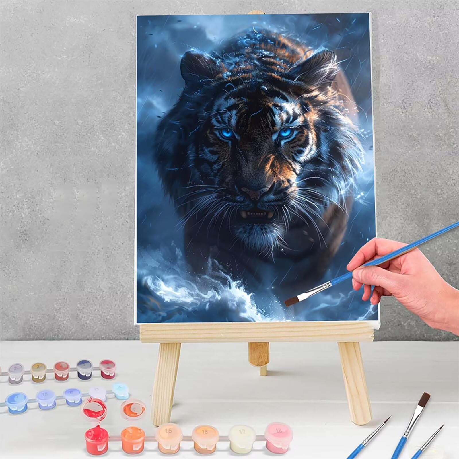 Malowanie po numerach tygrysa dla dorosłych z ramką, malowanie według numerów dla dorosłych zwierząt, DIY, akrylowy pigment, rysowanie, sztuka i rzemiosło, hobby dla kobiet, dekoracja ścienna domu