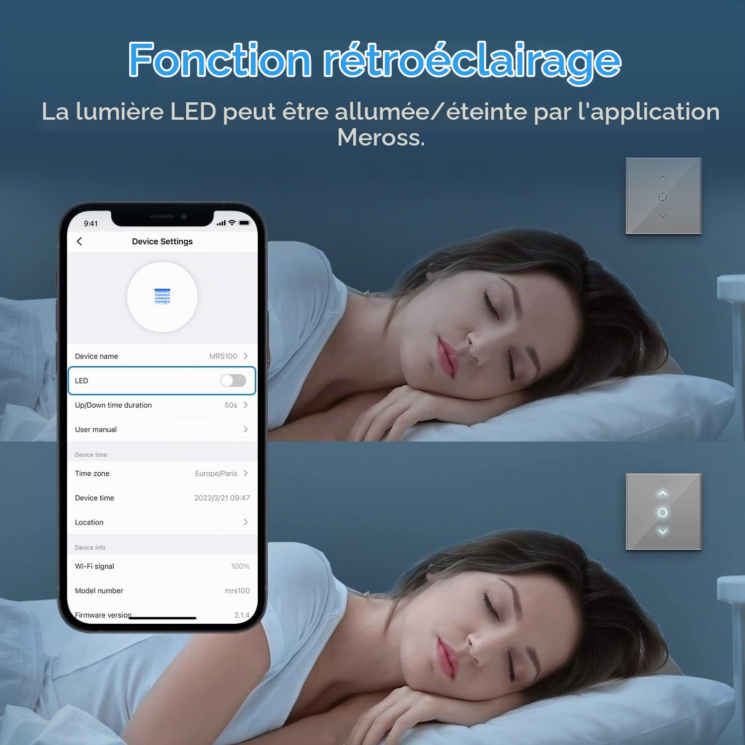 Interrupteur Volet Roulant Connecté (FIL NEUTRE REQUIS), 2 Interrupteurs de Rideau Compatible avec Alexa, Google Home et SmartThings, Contrôle de Pourcentage, Commande Vocale et Contrôle à Distance