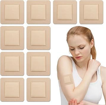 10 Pcs Silicone Foam Dressing,Gentle Border 7.5cm x 7.5cm,Waterproof Soft & Breathable Square Silicone Bandage