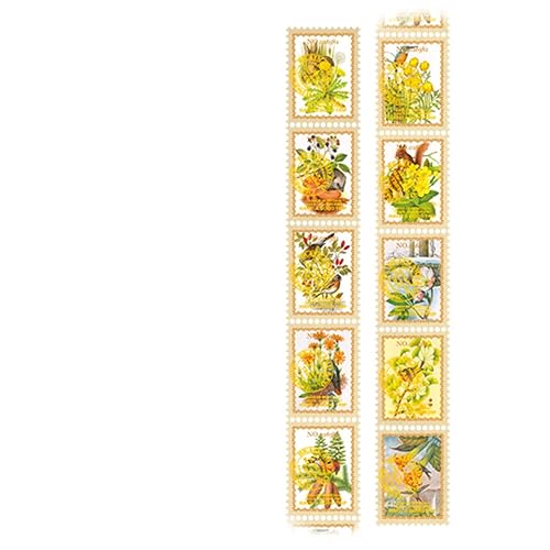 KKONION Cinta adhesiva para oficina de correos pequeña de Washi para decoración de sellos dorados vintage para álbumes de recortes etiquetas de