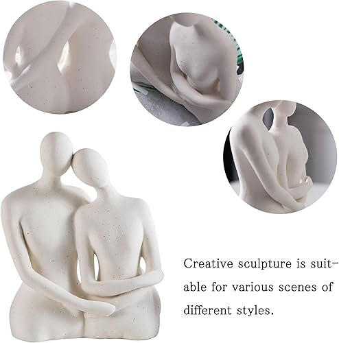 Miniatura 5 de Figuras para parejas, escultura moderna de cerámica para decoración del hogar, sala de estar, dormitorio, estante, oficina, mesa de café, estatua