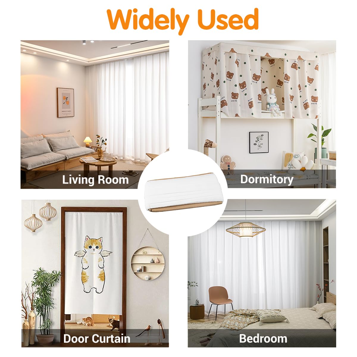 Ruban Fronceur Pour Rideaux 30 M X 2,5 Cm - Galon Plissé à Coudre