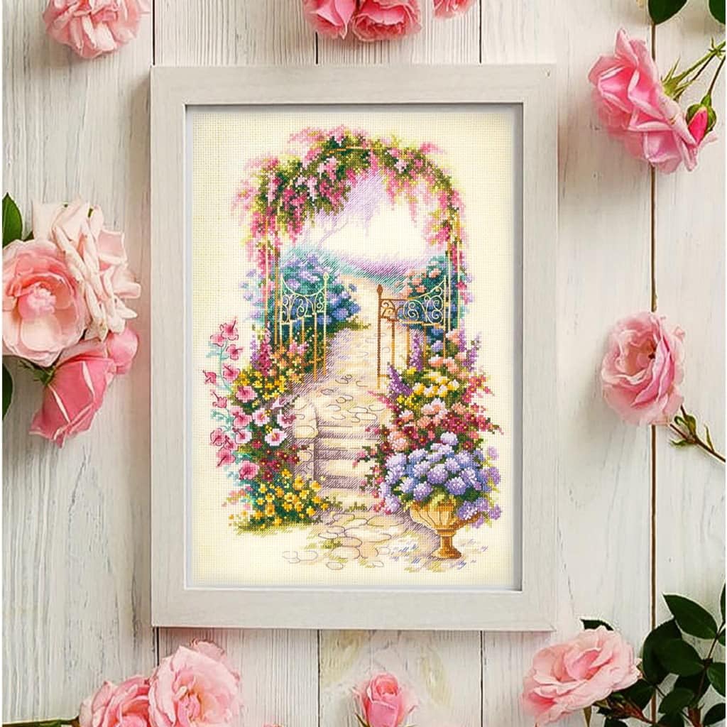 Magic Needle Zweigart Edition Counted Cross Stitch kit Entrance to The Garden, 23 x 34cm