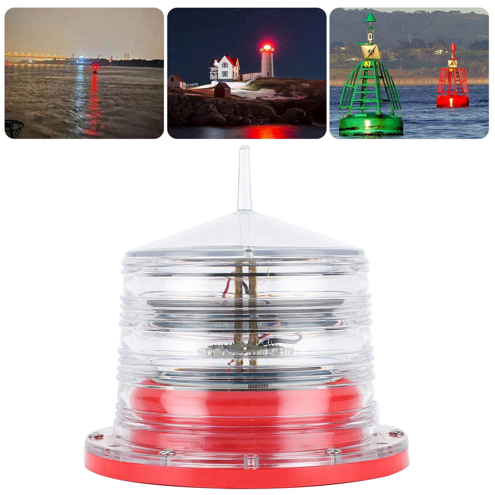 Balise lumineuse à énergie solaire, lampe flottante clignotante à LED, feu de navigation IP68 pour bateau marin, avec panneau solaire à haute efficacité et visibilité à 360 degrés