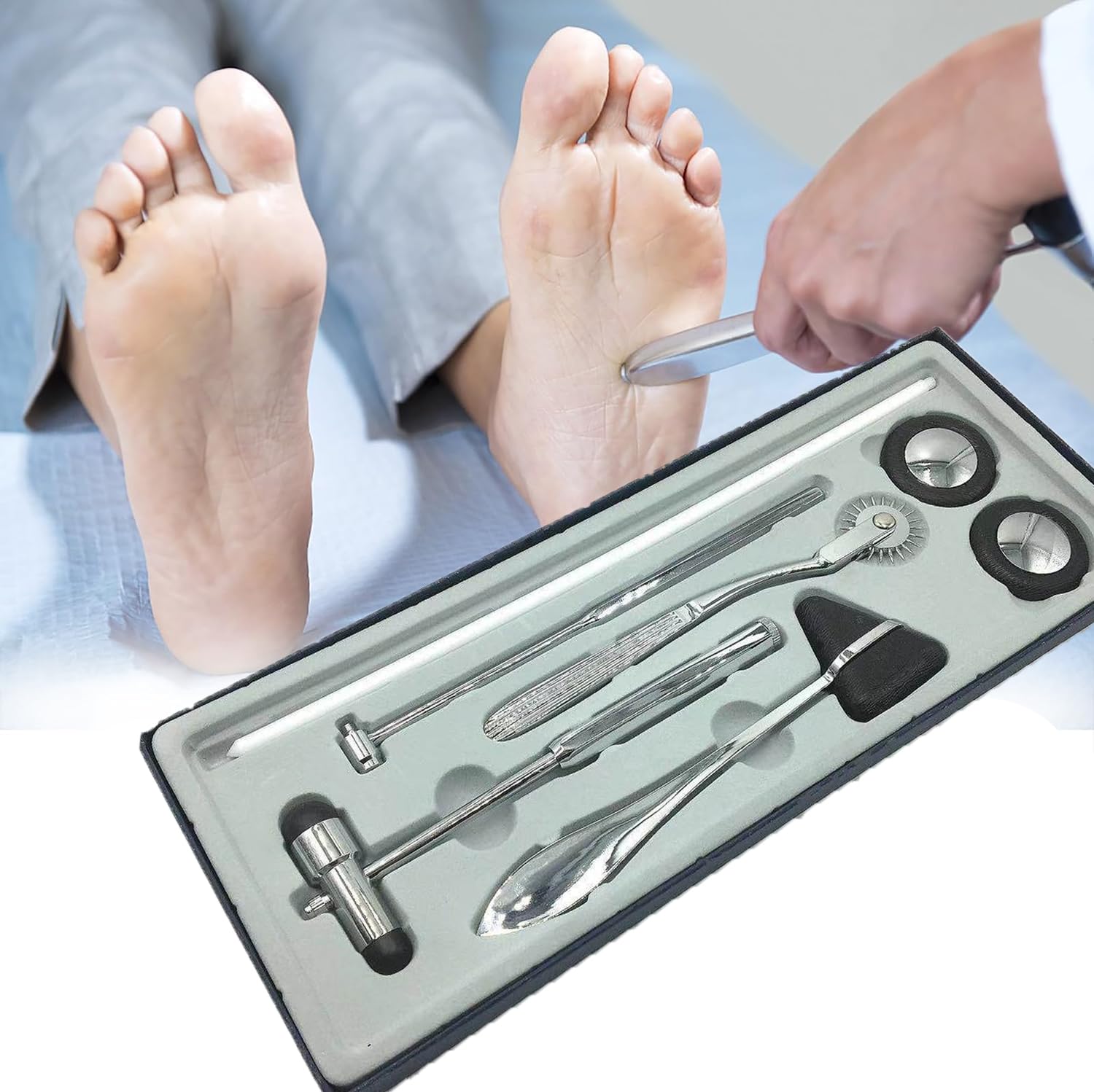 MiBoce Neurological Hammer Set, 5pcs Reflex Hammer Kit, Diagnostic Reflex Percussion Massage Hammer, Percussion Reflex Hammer, Essential Neurological Examination Tools For Nurses