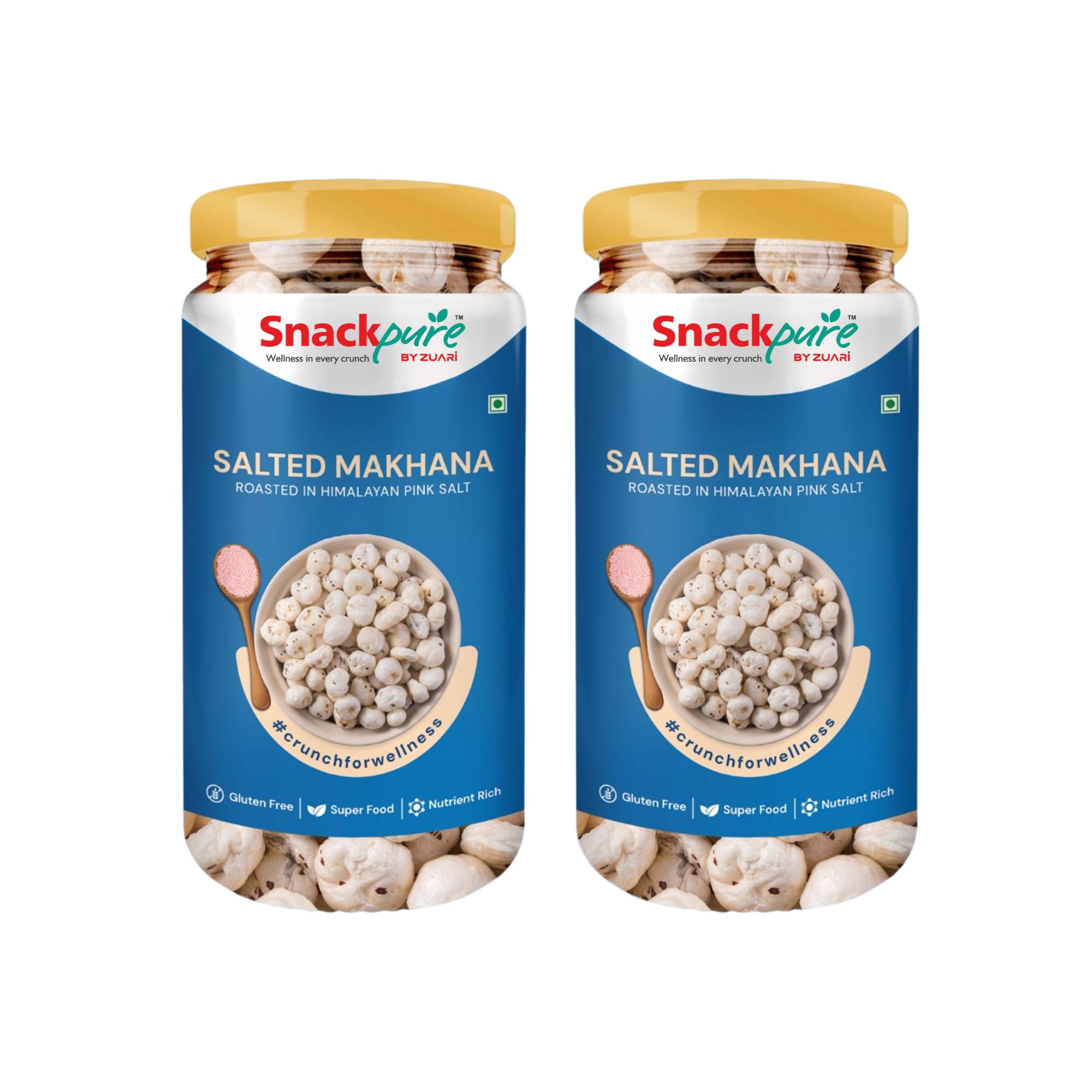 SNACKPURE BY ZUARI Salted Roasted Makhana | Palm Oil Free | Gluten-Free Superfood | Nutrient-Rich Foxnut, Trans-Fat-Free, Delicious & Nutritious Snack | 150g (Pack of 2, 75g Each) (B0D1VCYSZ6) Amazon Price History, Amazon Price Tracker
