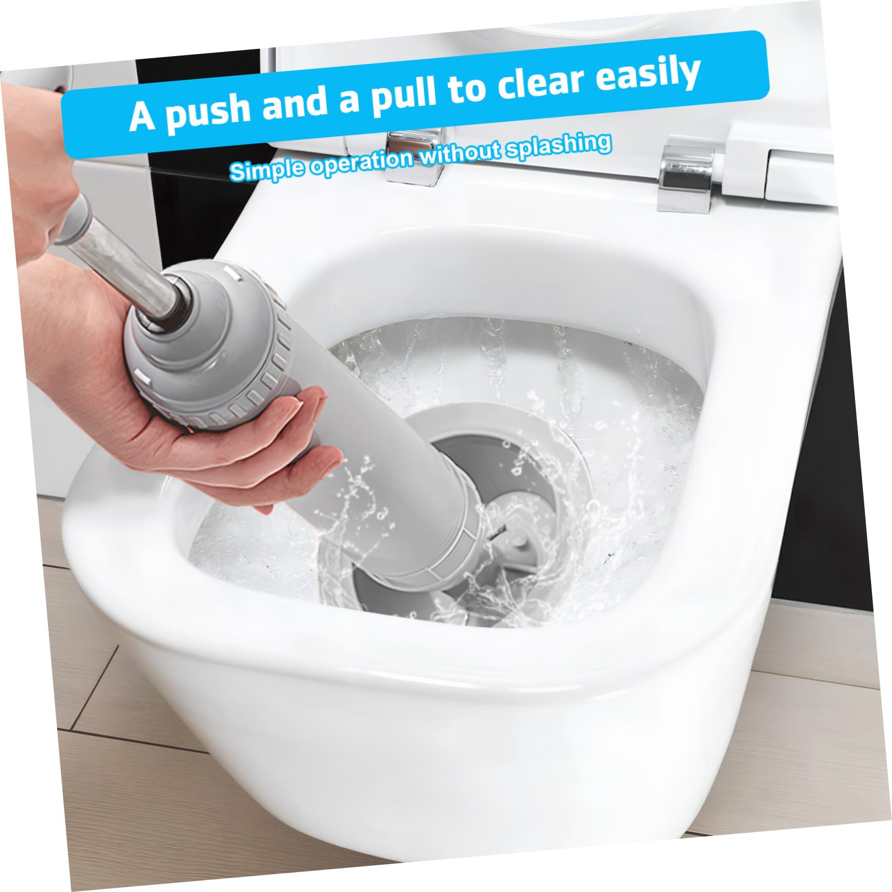 SHINEOFI Stura WC a Pressione per Bagno e Cucina, in Acciaio Inox e Pp, Facile da Usare, Robusto, per Lavandino e Vasca