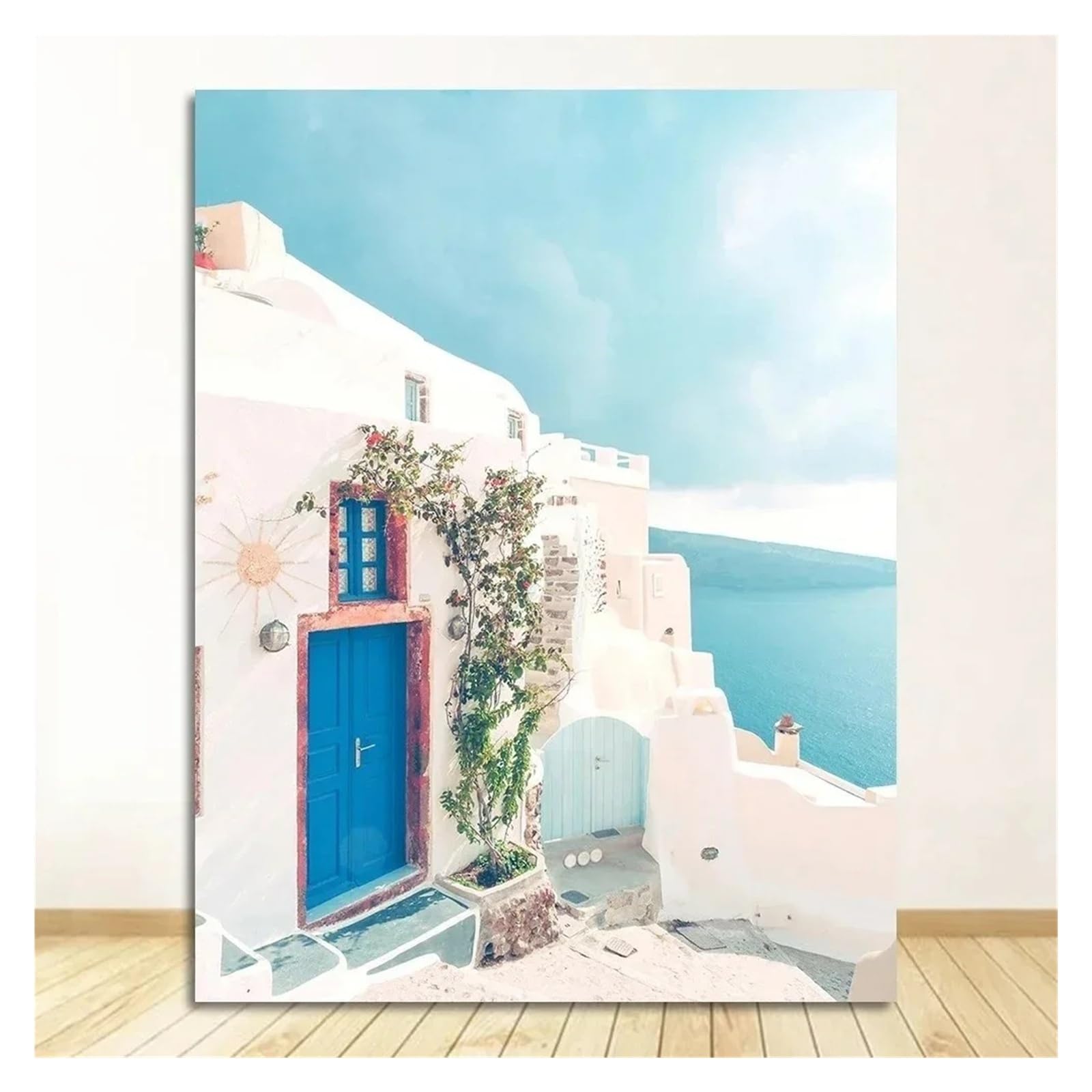 Peinture sur Toile Murale Grèce 40x50cm pour masquer les murs blancs sans percer de grands trous