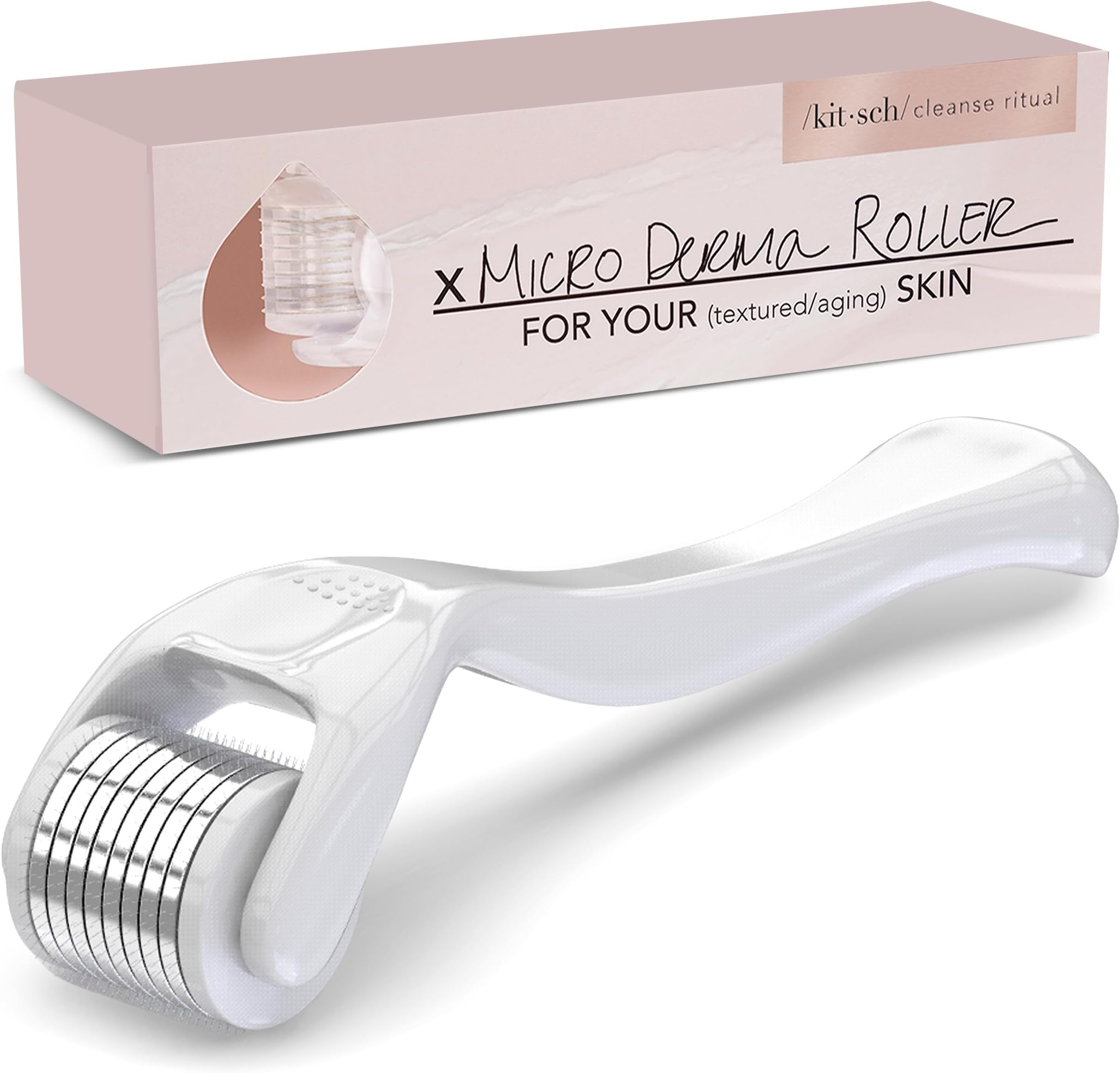 Kitsch Derma Roller – Skin Care Tool & Face Roller for Boosting Absorption of Serums & Oils - Beard Derma Roller for Men - Easy-to-Use Beauty Roller for Skin, Beard & Hair Growth