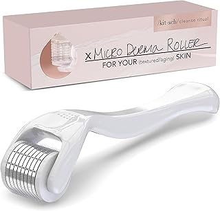 Kitsch Derma Roller para cara | Herramientas para el cuidado de la piel y herramienta de microdermoabrasión | Rodillo Derma para barba | Rodillo de microagujas facial | Rodillo de microagujas de 0.010