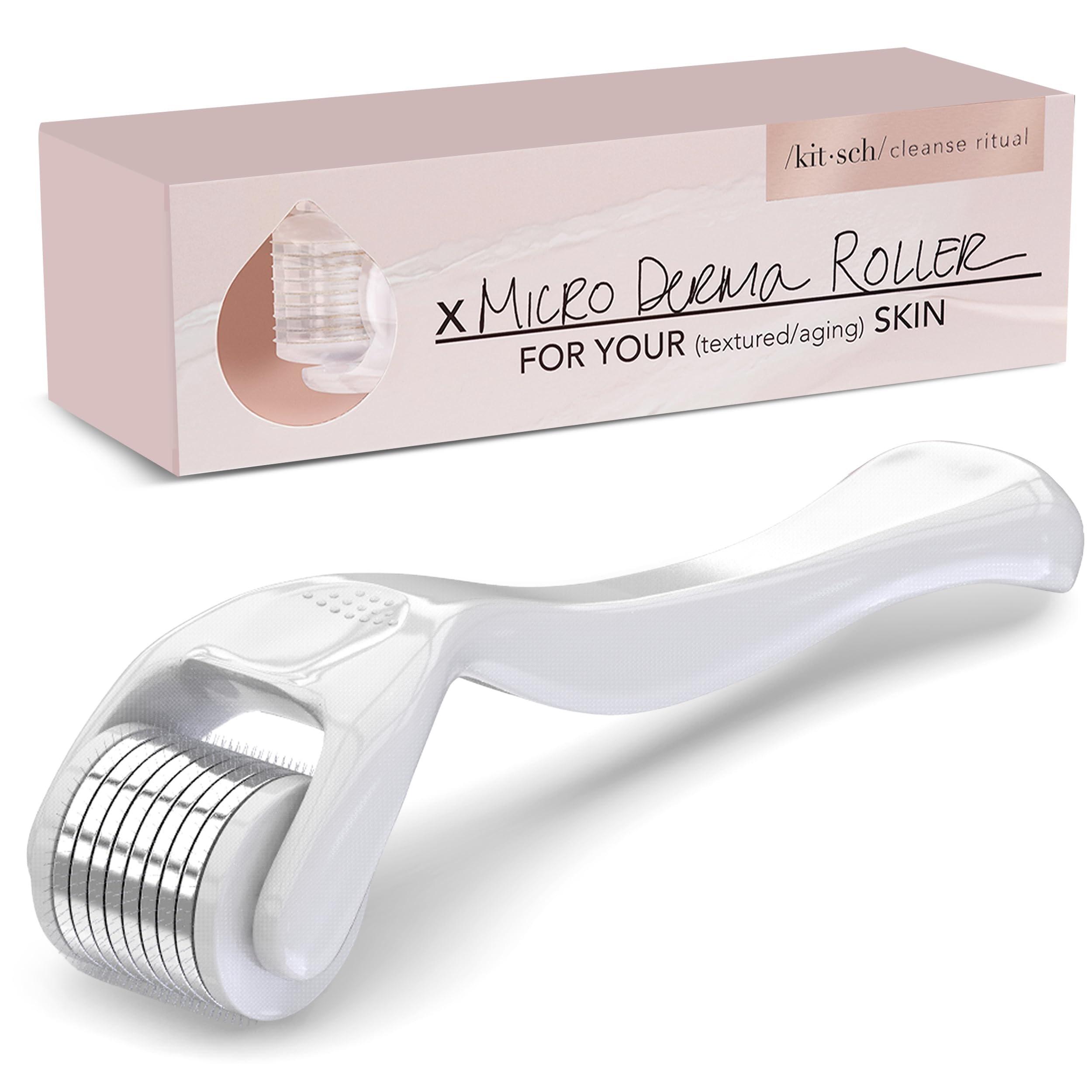 Kitsch Derma Roller – Skin Care Tool & Face Roller for Boosting Absorption of Serums & Oils - Beard Derma Roller for Men - Easy-to-Use Beauty Roller for Skin, Beard & Hair Growth