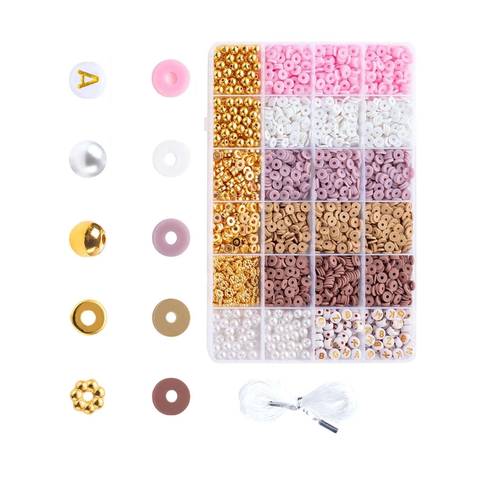 Buxuaaaa A Buxuaaa Beads Set Craft Beads Round Spacer Clay Jewelry Letter For Bracelets Jewelry Making Clay Set