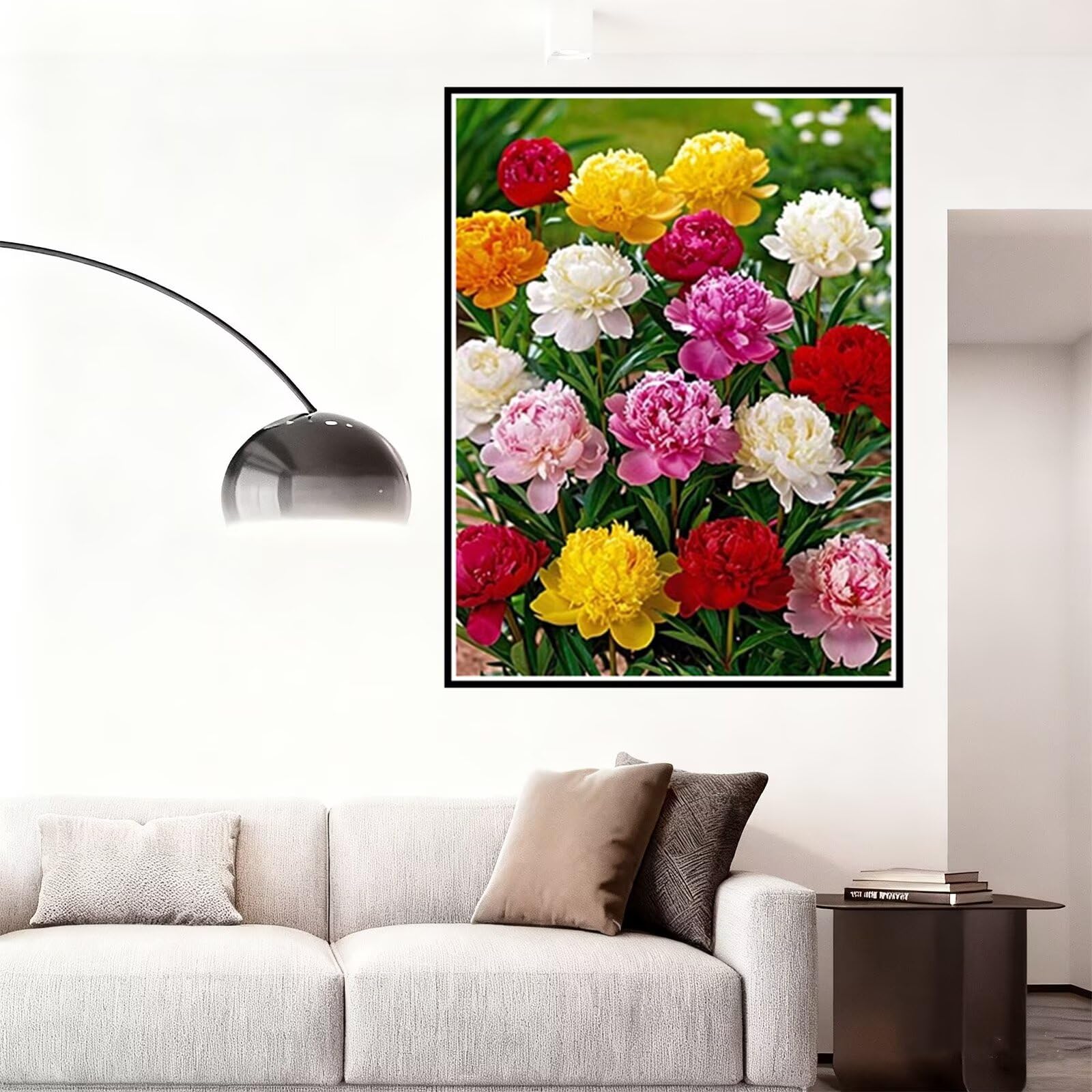 Diamentowe malowanie piwonia Diamentowe malowanie, 5D Diamentowe rysunki DIY Dorosły, DIY Kryształ Diament Malarstwo Ścieg Krzyżowy, Prezent Kobieta Dziecko, Boże Narodzenie Dekoracja Domu 60x90cm