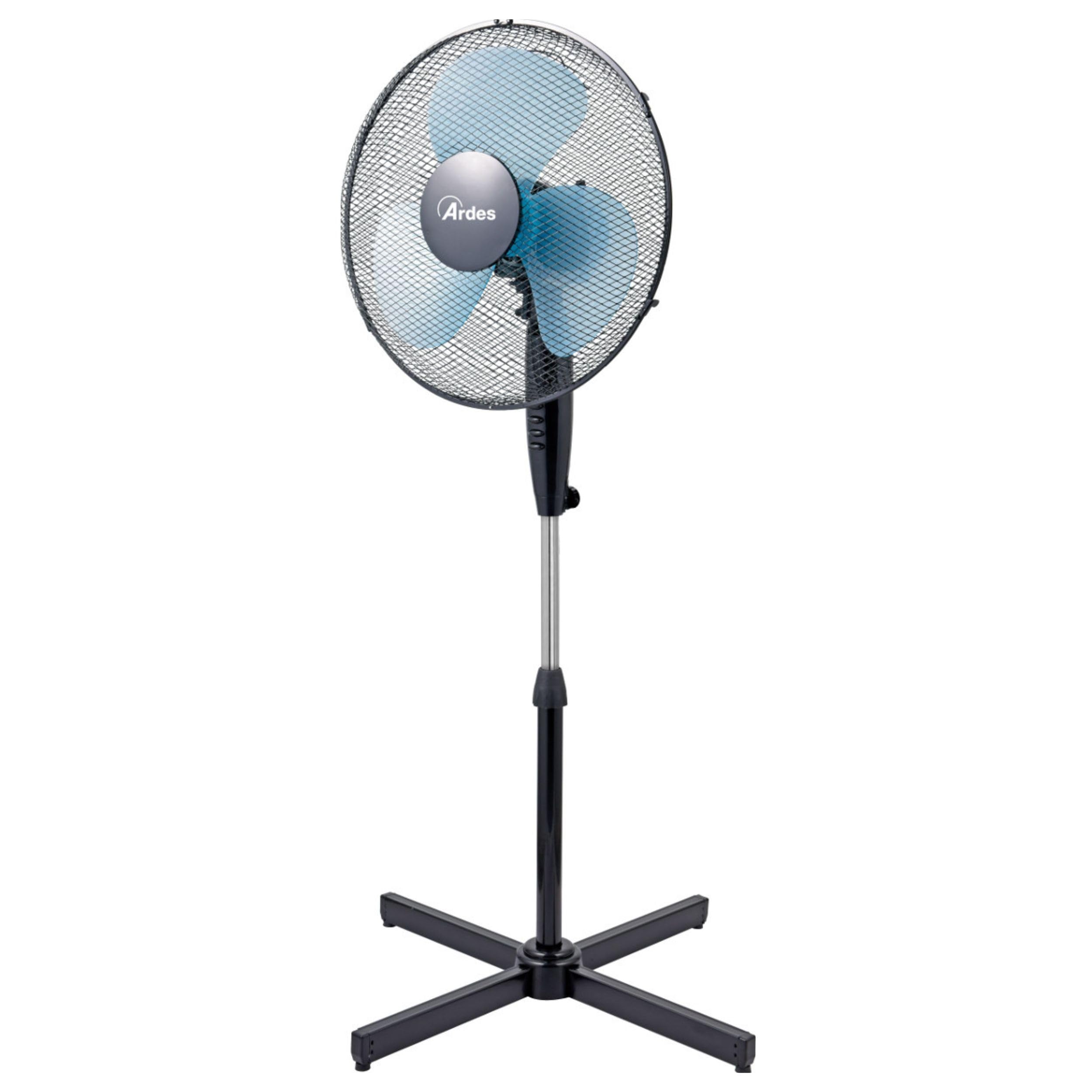 ARDES - AR5S41PB Ventilateur sur pied Puissant et silencieux, 5 pales 40 cm, Oscillant avec hauteur et inclinaison réglables Ventilateur sur pied Ardes 3 Vitesses