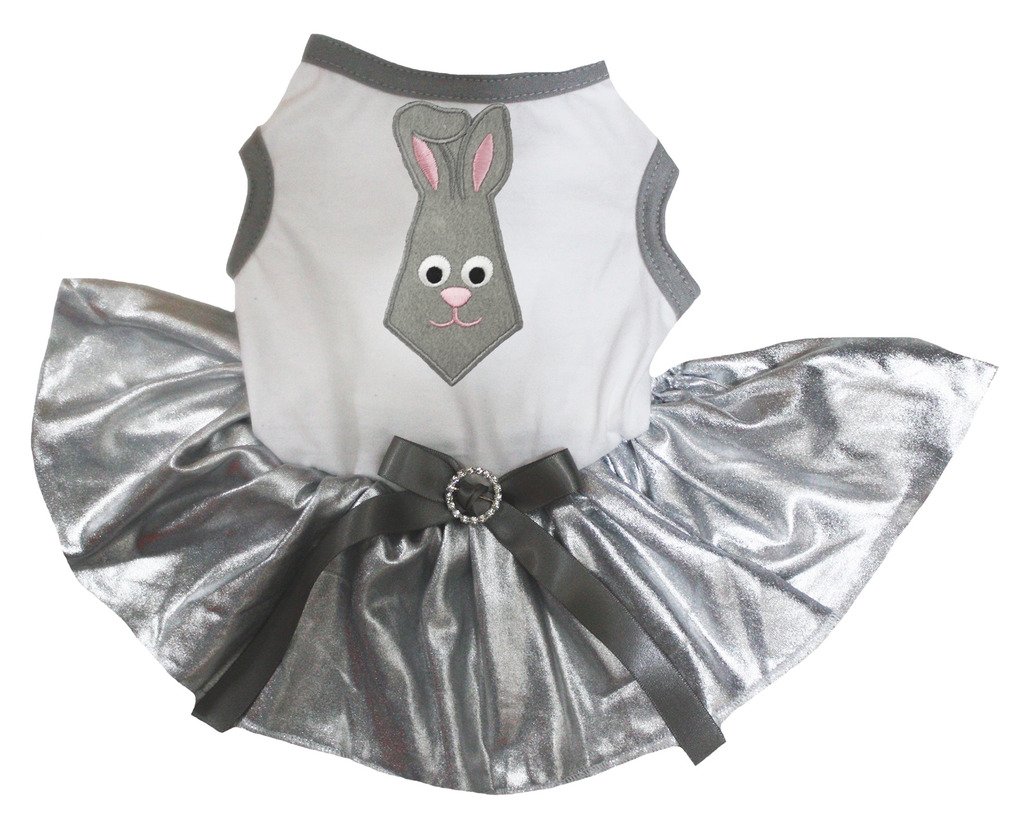 Robe pour chien au motif lapin de Pâques blanc pour partager la magie des fêtes