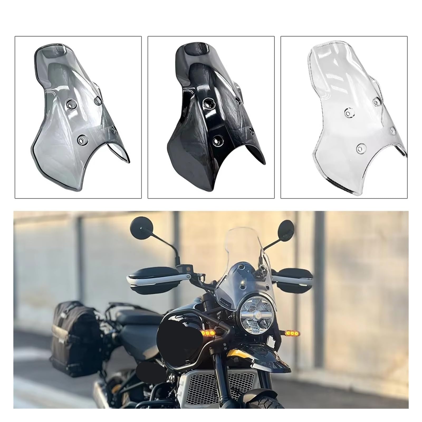 Pantalla Moto para Himalayan 450 para Himalayan452 para Himalayan450 2024 2025 para Parabrisas De Motocicleta Elevado(Negro)