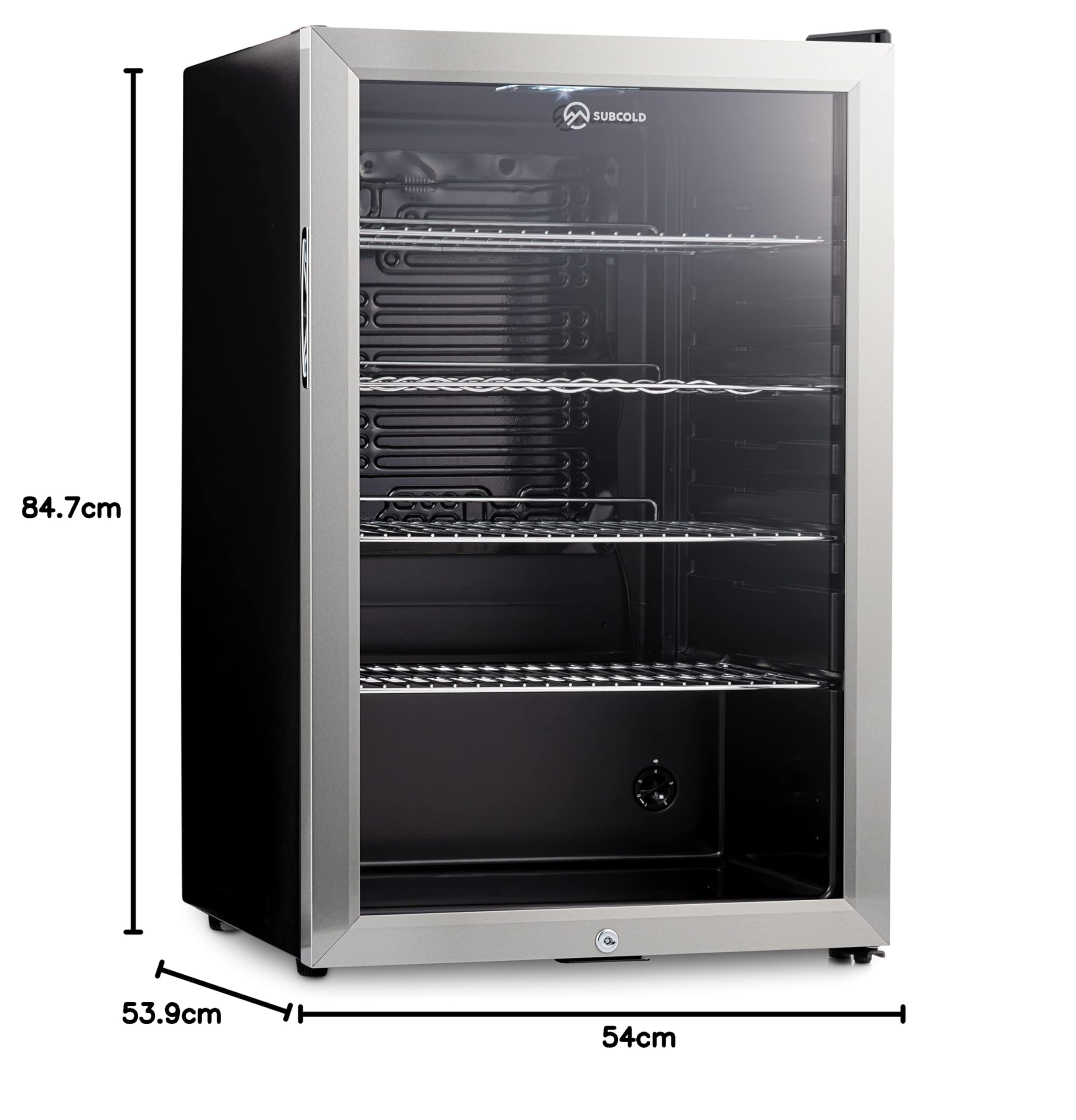 Subcold Super115 LED - Under-Counter Fridge | 115L Beer, Wine & Drinks Fridge | LED Light + Lock and Key | Energy Efficient (Stainless Steel, 115L) — view 10