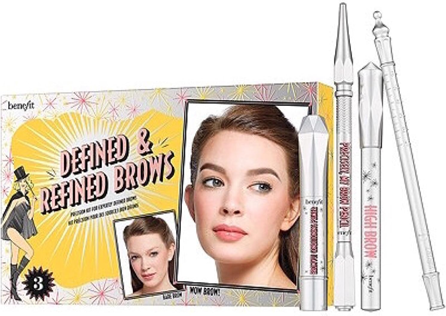 BENEFIT defined & refined brows kit SHADE: 03 MEDIUM precision kit for expertly defined brows