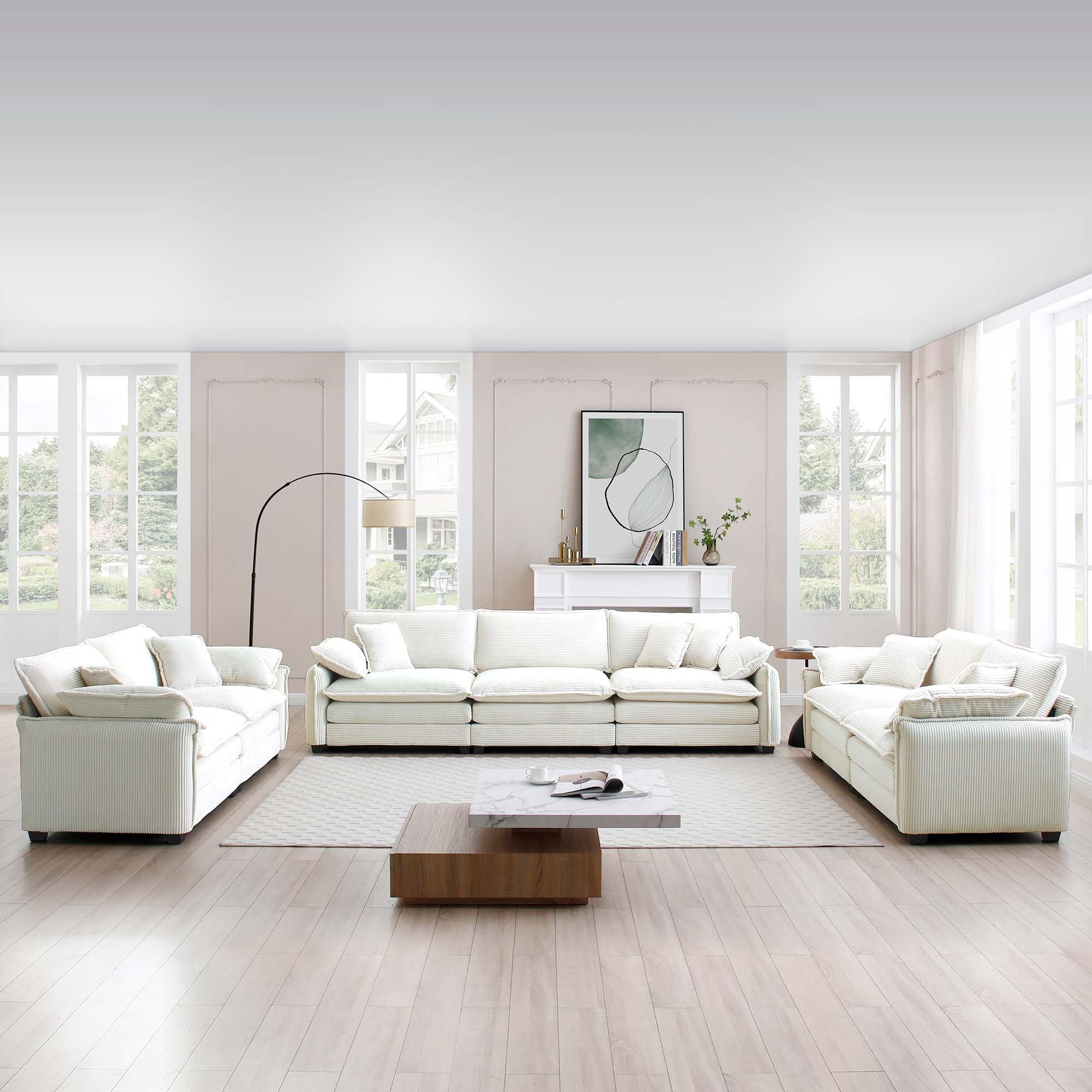 Amazon.com: KEIKI 3-Piece Sofa Set with 1 Oversized Corduroy 3