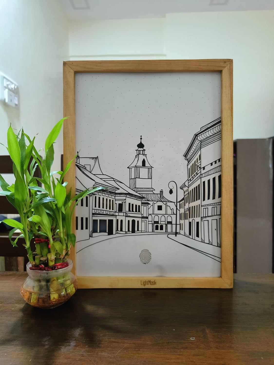 LED Photo Frame & Lightbox Wall Art – Central Street of an Old European Town | 11.6x15.6 Inch Shadow Box Frame with light | Vintage European Street View, Decoration LED Wall Art, Light Art Decor 1
