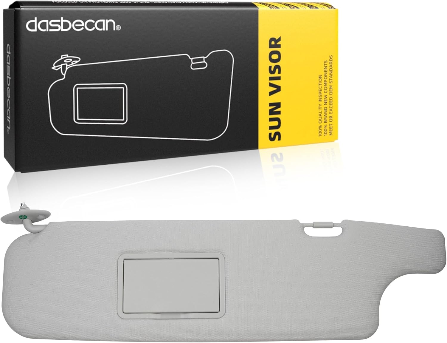 Dasbecan Left Driver Side Sun Visor W Mirror Compatible with 70 Series Land Cruiser Replaces# 74320-60300-A0 74310-90K11-08