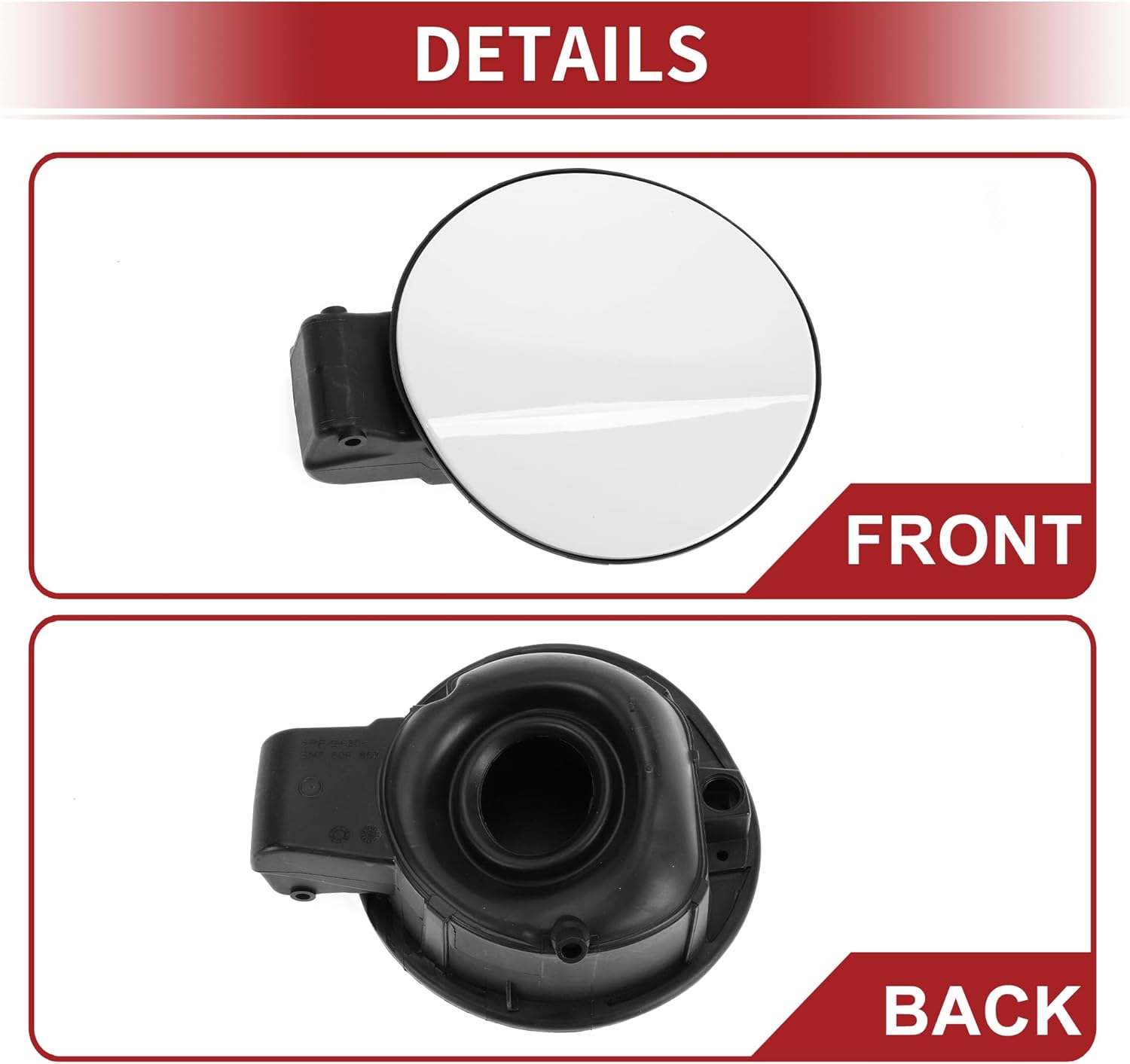 ACROPIX Fuel Tank Door Cap for Volkswagen Tiguan 2010-2019 Fuel Filler Flap Cover Bolt Type No.5N7809857 White ABS Fuel Filler Door Gas Cap