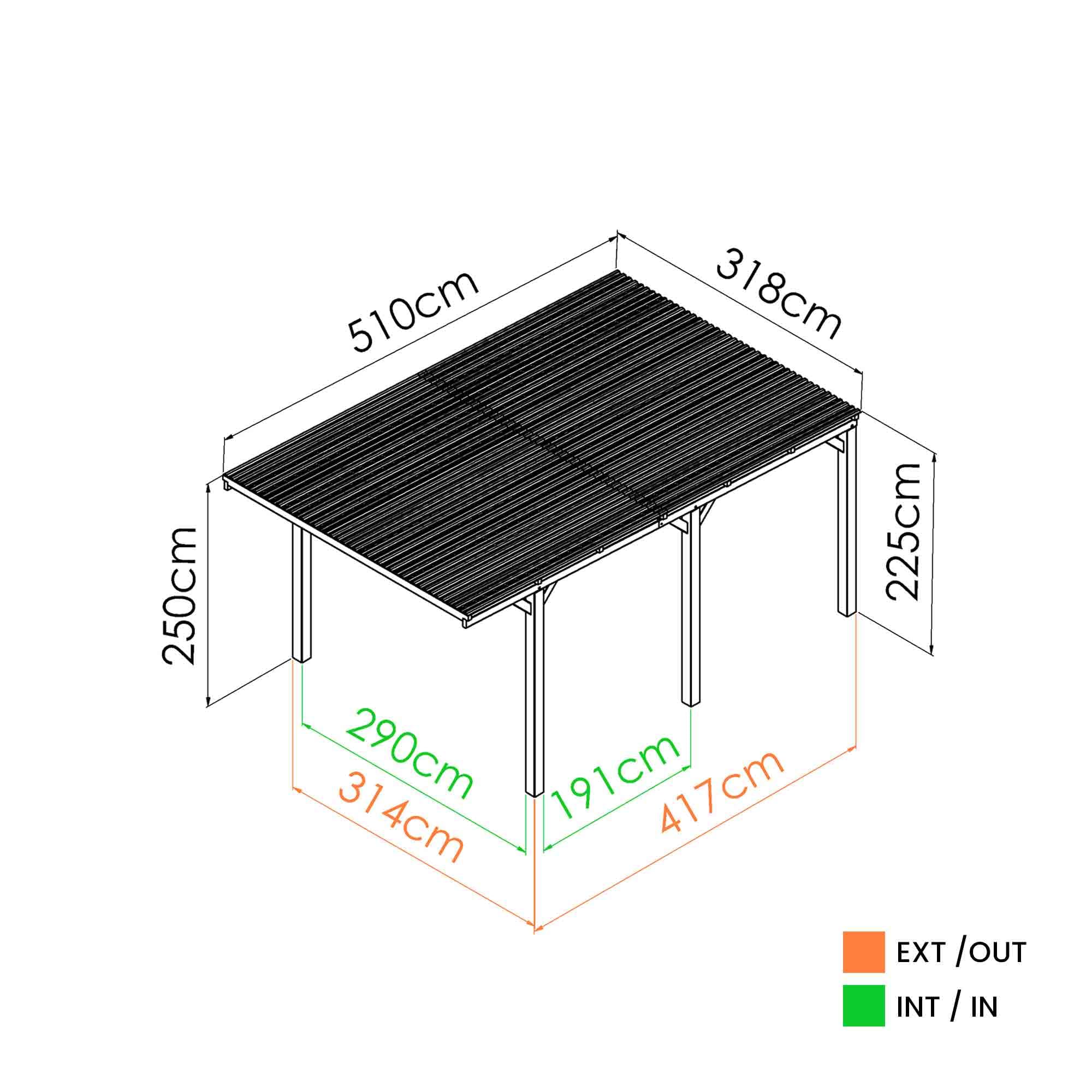 Carport Bois 1 Voiture 16,5 m² Victor