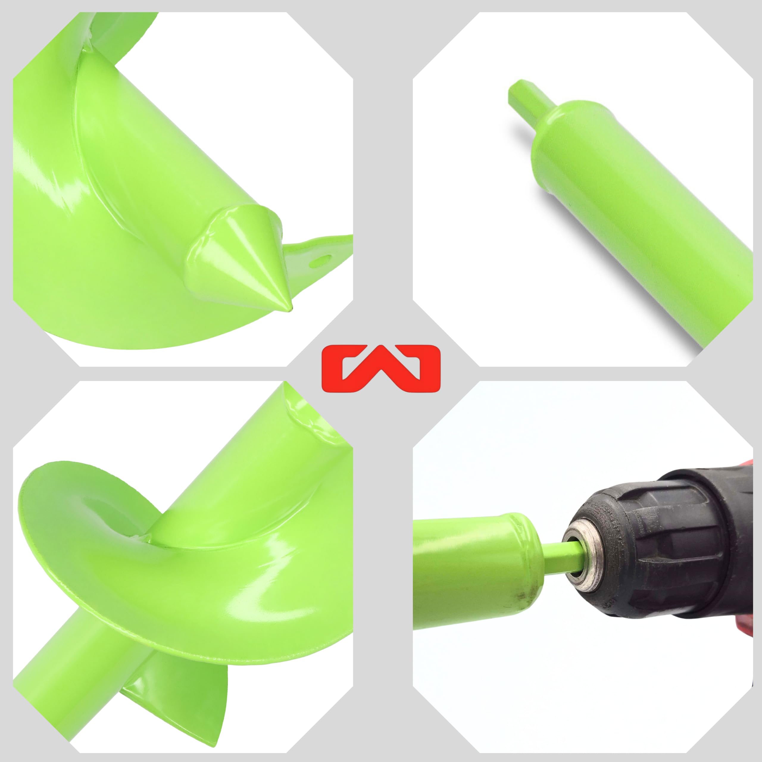 WERHE Punta da terra 100 mm Ø, lunga 250 mm per trapano e avvitatore a batteria – trivella da giardino per piantare senza sforzo fiori, arbusti e scavare fori per pali di recinzione