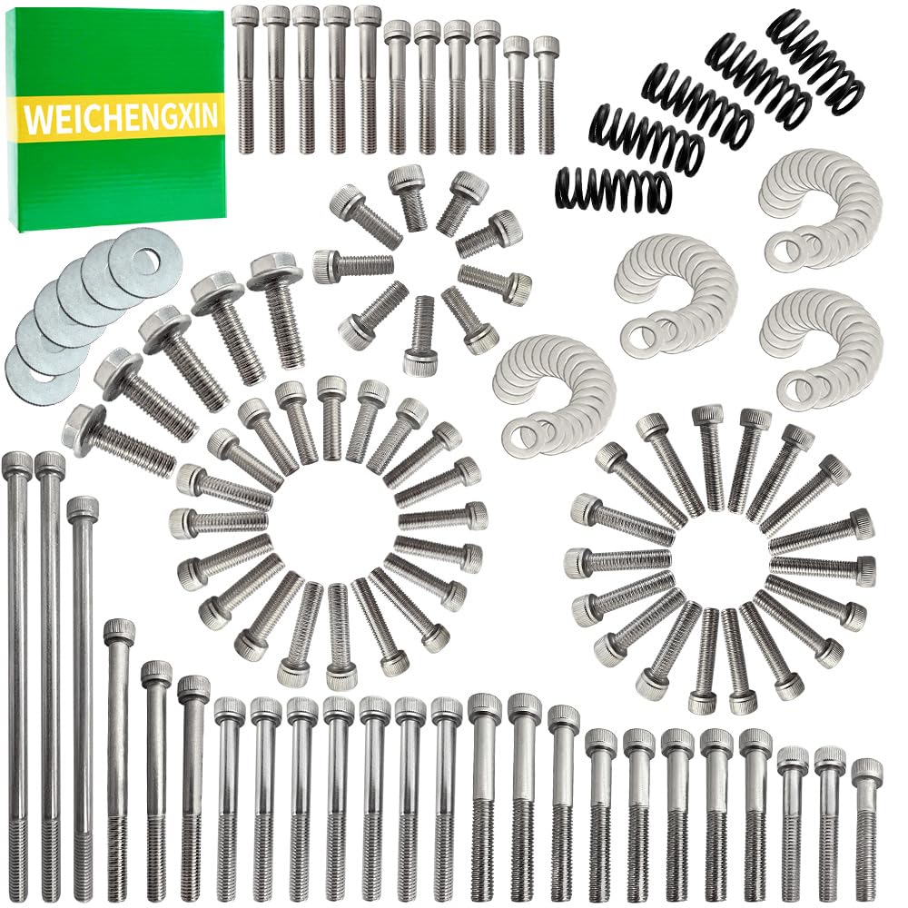 YFM660 Raptor Polished Stainless Engine Bolt Screw Kit Set 181 Piece Metric Allen Bolt Kit for 2001-2005 Models