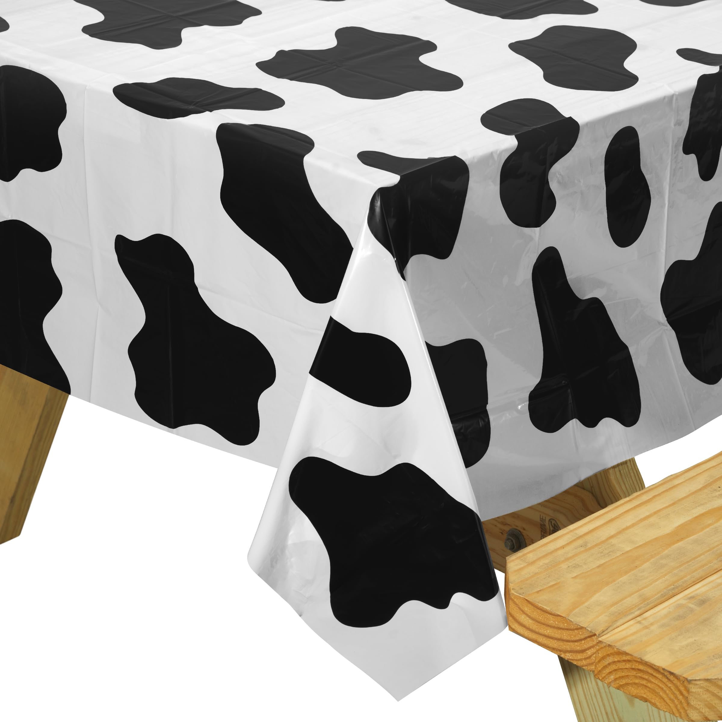 6 Pack Cow Print Tablecloth, Disposable Plastic Farm Cow Table Cloth For Parties Animal Themed Parties Baby Shower Birthday Party Supplies And