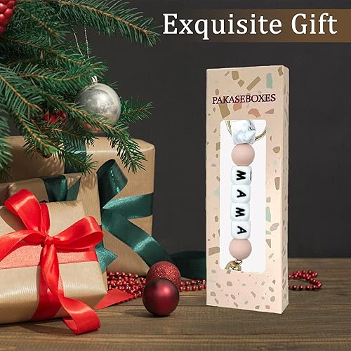 Miniatura 6 de PAKASEBOXES MAMA Silicone Beaded Keychain, Key Chains for Car Keys Women, Bag Pendant as Christmas Gift for Mom & Auntie
