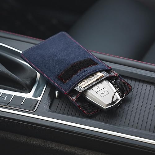 Miniatura 3 de VULKIT Faraday - Bolsa para llavero, bolsa de bloqueo de señal de coche con gancho y llavero RFID antirrobo Faraday protector de llavero
