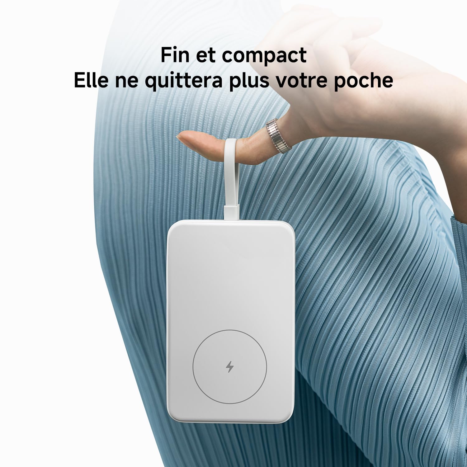 Xiaomi 33W Magnetic Power Bank 10000mAh (Câble intégré) Blanc