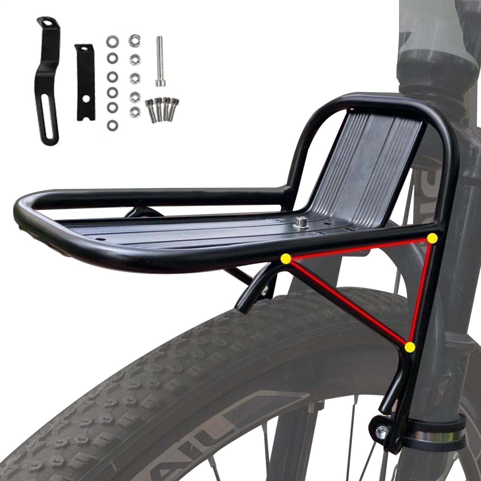 Bike Rear Rack Mount - Aluminum Alloy Bicycle Seat Pannier Luggage | Conveniently Mountain Folding Bike with Reflector | Cargo Basket Carrier Rack for Cycling, Commuting
