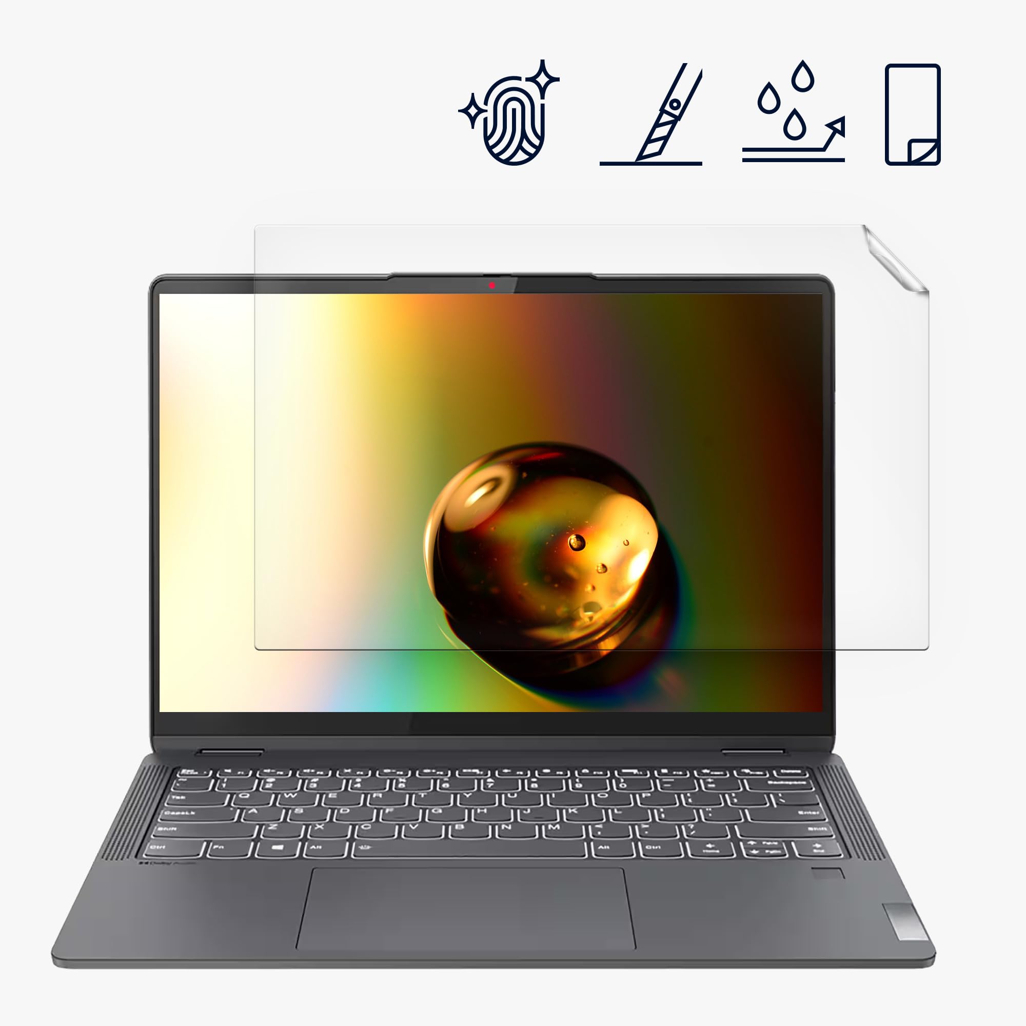 kwmobile Pellicola Protettiva per Display Compatibile con Lenovo IdeaPad Flex 5 14" - Pellicola Screen Cover Opaca antiriflesso con Effetto Anti-Impronte