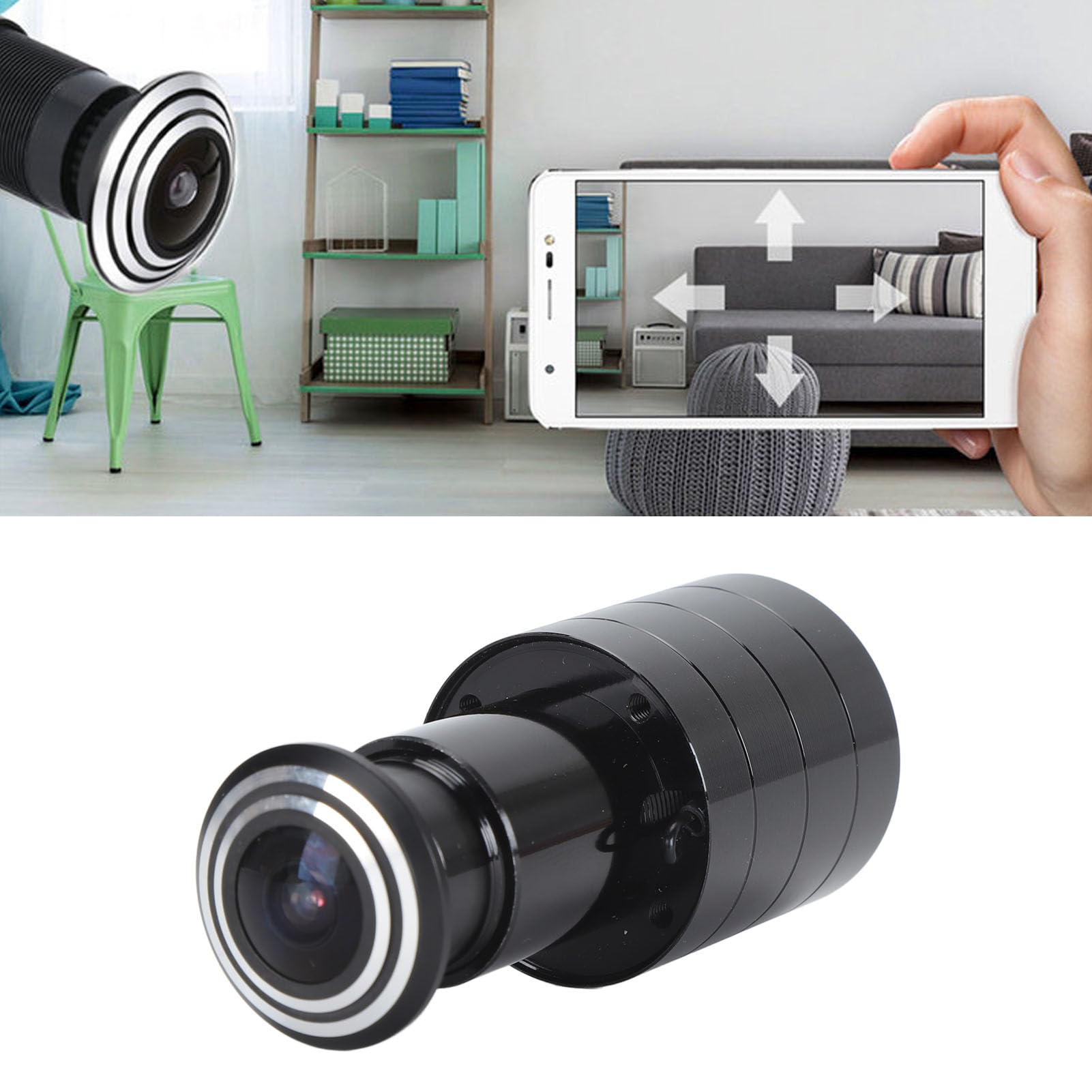 Yunseity Spioncino per Spioncino, Telecamera Spioncino Wi-Fi da 2 MP per Porta Anteriore, Telecamera IP Grandangolare da 1,6 Mm per Foro per Porta per Monitoraggio, Supporto Accesso