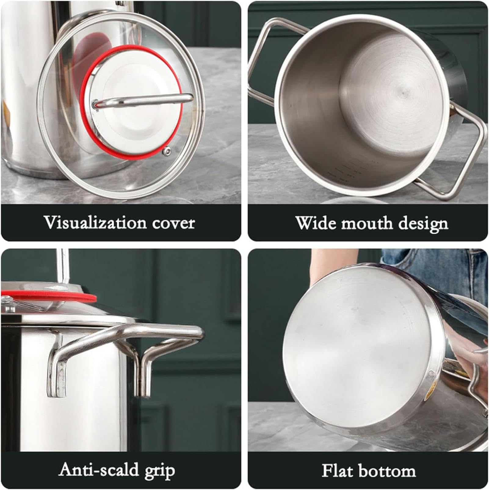 Pentola per Asparagi in Acciaio Inox, Cuoci-Pasta per Spaghetti, Vaporiera, Padella per Friggere con Olio E Cestello E Coperchio per La Cucina di Casa
