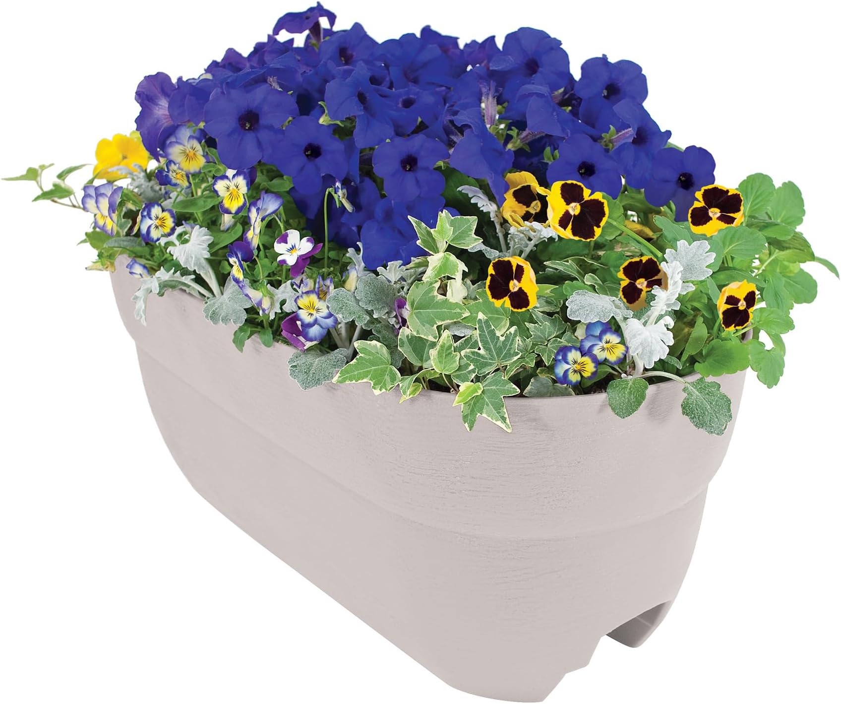 Bloomers Railing Planter with Drainage Holes – 24" Weatherproof Resin Planter – Polyethylene plastic - White
